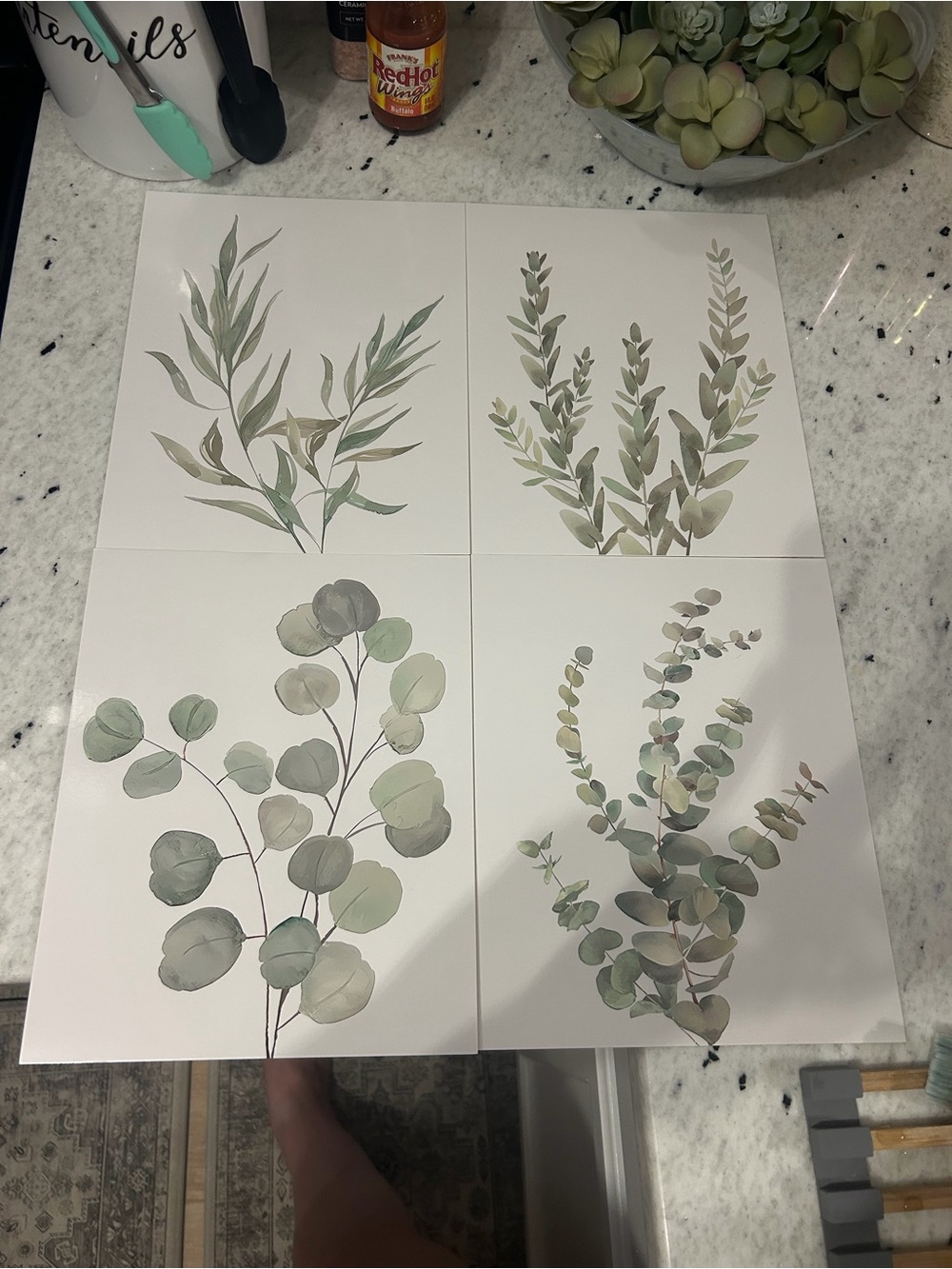 Botanical Eucalyptus Wall Art Set - Green